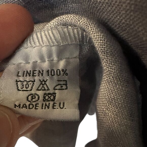 Ellamoda Blue 100% Linen Oversized Scoopneck European Lagenlook Top Size M - Picture 6 of 6